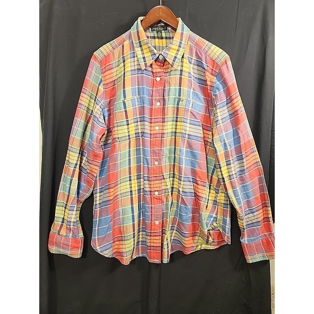 LAUREN JEANS CO RALPH LAUREN Plaid Long Sleeve Shirt‎ Women's X-l